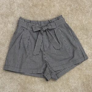 Stylish High Waist Gingham Shorts